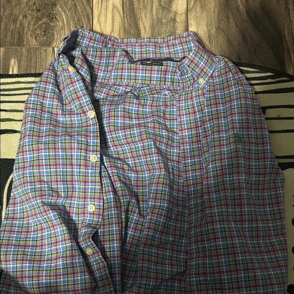Ralph Lauren Blue and Green Plaid Shirt